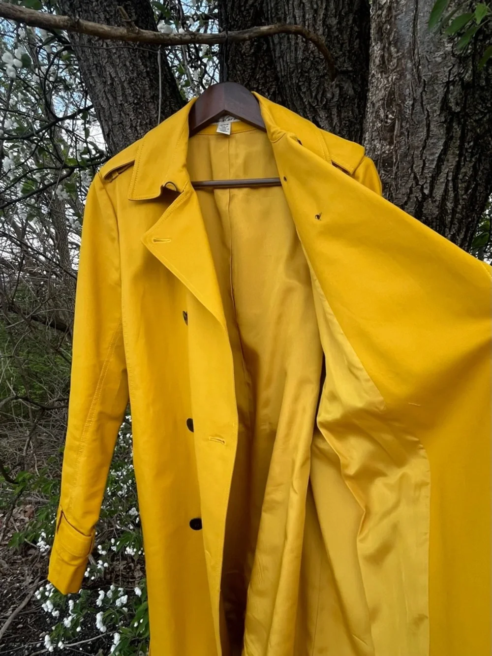 💛 Kenneth Cole Women’s Trench Coat – Mustard Yellow (Size M) - Picture 6 of 6